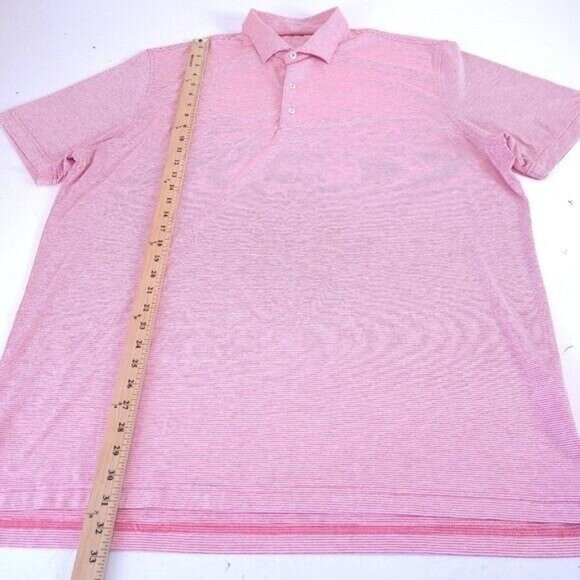 Johnnie-O Pink Stripe Performance Golf Polo Shirt XL - Picture 4 of 9